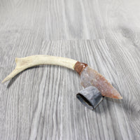 Reindeer Antler Handle Stone Blade Ornamental Knife #9154    Mountain Man Knife