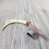 Reindeer Antler Handle Stone Blade Ornamental Knife #9154    Mountain Man Knife