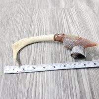 Reindeer Antler Handle Stone Blade Ornamental Knife #9154    Mountain Man Knife