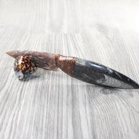 Orthoceras Fossil Handle Stone Blade Ornamental Knife #2254    Mountain Man Knife