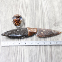 Orthoceras Fossil Handle Stone Blade Ornamental Knife #2254    Mountain Man Knife