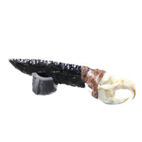Muskrat Skull Handle Obsidian Blade Ornamental Knife #0254  Mountain Man Knife
