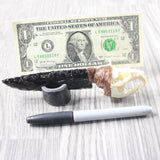 Muskrat Skull Handle Obsidian Blade Ornamental Knife #0254  Mountain Man Knife