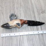 Deer Foot Handle Obsidian Blade Ornamental Knife #7262  Mountain Man Knife