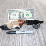 Deer Foot Handle Obsidian Blade Ornamental Knife #7262  Mountain Man Knife