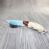 Coyote Foot Handle Opalite Blade Ornamental Knife #0262     Mountain Man Knife