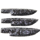 3 Obsidian Ornamental Knife Blades  #8454    Mountain Man Knife