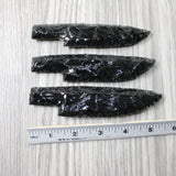 3 Obsidian Ornamental Knife Blades  #8454    Mountain Man Knife