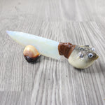 Parrot Puffer Fish Handle Opalite Blade Ornamental Knife #6454    Mountain Man Knife