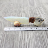 Parrot Puffer Fish Handle Opalite Blade Ornamental Knife #6454    Mountain Man Knife