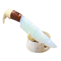 Beaver Jaw Handle Opalite Blade Ornamental Knife #1654    Mountain Man Knife