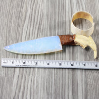 Beaver Jaw Handle Opalite Blade Ornamental Knife #1654    Mountain Man Knife