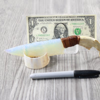 Beaver Jaw Handle Opalite Blade Ornamental Knife #1654    Mountain Man Knife