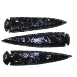 3 Obsidian Ornamental Spearheads  #4462     Arrowhead