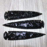 3 Obsidian Ornamental Spearheads  #4462     Arrowhead