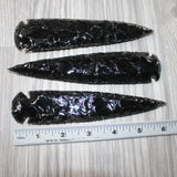 3 Obsidian Ornamental Spearheads  #4462     Arrowhead
