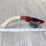 Deer Antler Handle Glass Blade Ornamental Knife #2462    Mountain Man Knife