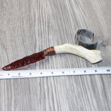 Deer Antler Handle Glass Blade Ornamental Knife #2462    Mountain Man Knife