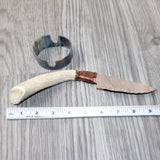 Elk Antler Handle Stone Blade Ornamental Knife #2462    Mountain Man Knife