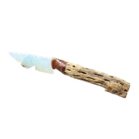 Cholla Cactus Wood Handle Opalite Blade Ornamental Knife #8654    Mountain Man Knife