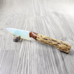 Cholla Cactus Wood Handle Opalite Blade Ornamental Knife #8654    Mountain Man Knife