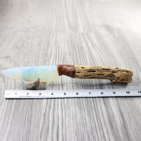Cholla Cactus Wood Handle Opalite Blade Ornamental Knife #8654    Mountain Man Knife