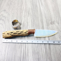 Cholla Cactus Wood Handle Opalite Blade Ornamental Knife #8654    Mountain Man Knife