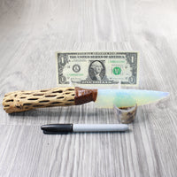 Cholla Cactus Wood Handle Opalite Blade Ornamental Knife #8654    Mountain Man Knife