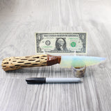 Cholla Cactus Wood Handle Opalite Blade Ornamental Knife #8654    Mountain Man Knife