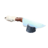 Coyote Foot Handle Opalite Blade Ornamental Knife #1562     Mountain Man Knife