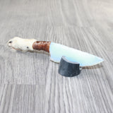 Coyote Foot Handle Opalite Blade Ornamental Knife #1562     Mountain Man Knife