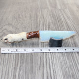 Coyote Foot Handle Opalite Blade Ornamental Knife #1562     Mountain Man Knife