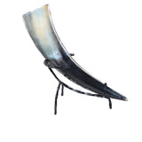 1 Polished Cow Horn With Stand #2562    Natural Colored