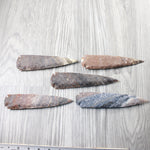 5 Stone Ornamental Spearheads  #8854     Arrowhead