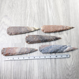5 Stone Ornamental Spearheads  #8854     Arrowhead