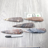 5 Stone Ornamental Spearheads  #8854     Arrowhead