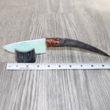 Imapla Horn Handle Opalite Blade Ornamental Knife #2662     Mountain Man Knife