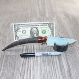 Imapla Horn Handle Opalite Blade Ornamental Knife #2662     Mountain Man Knife