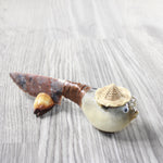 Parrot Puffer Fish Handle Stone Blade Ornamental Knife #2854    Mountain Man Knife