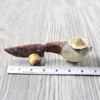 Parrot Puffer Fish Handle Stone Blade Ornamental Knife #2854    Mountain Man Knife