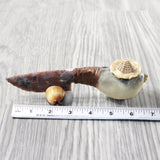 Parrot Puffer Fish Handle Stone Blade Ornamental Knife #2854    Mountain Man Knife