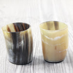 2 Small Horn Glasses #2854       Medieval Tankard Double Shot Glass