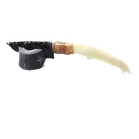Fox Jaw Handle Obsidian Blade Ornamental Knife #1854  Mountain Man Knife