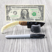 Fox Jaw Handle Obsidian Blade Ornamental Knife #1854  Mountain Man Knife