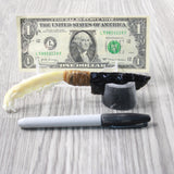 Fox Jaw Handle Obsidian Blade Ornamental Knife #1854  Mountain Man Knife