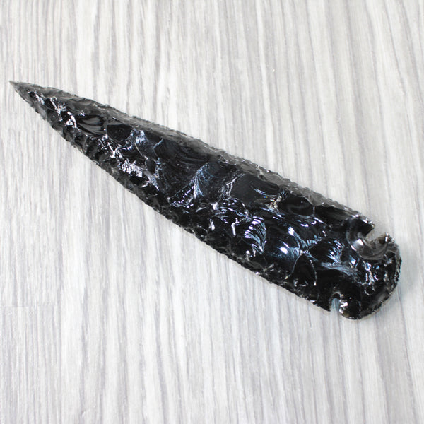 1 Obsidian Ornamental Spearhead  #1854     Arrowhead