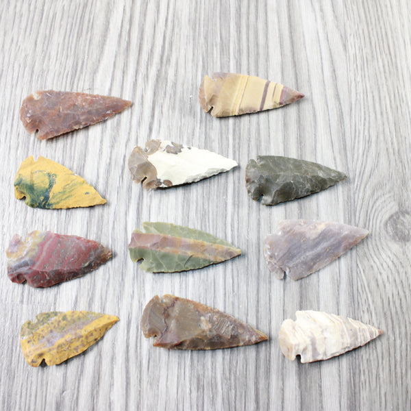 10 Large Stone Ornamental Arrowheads  #3954     Arrowhead