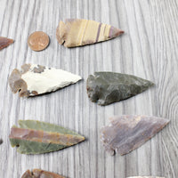 10 Large Stone Ornamental Arrowheads  #3954     Arrowhead