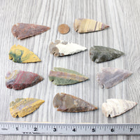 10 Large Stone Ornamental Arrowheads  #3954     Arrowhead