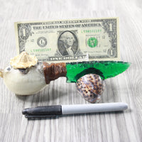 Parrot Puffer Fish Handle Glass Blade Ornamental Knife #24554    Mountain Man Knife